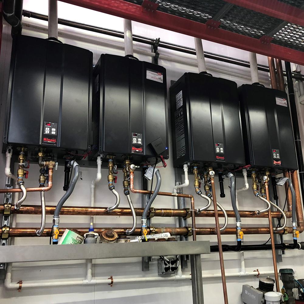 Rinnai Tankless Rack Hot Water System